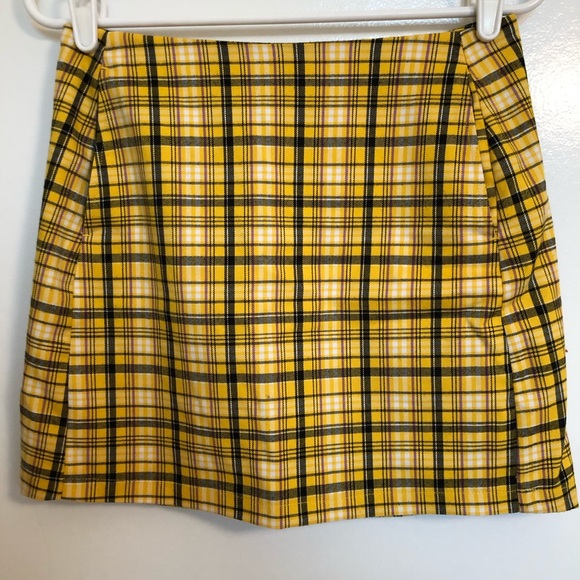 yellow plaid skirt urban outfitters